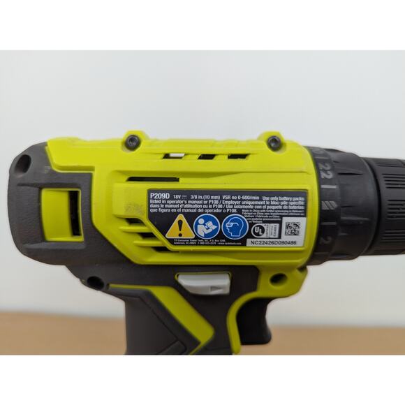 New Ryobi P209D 18V ONE+ Cordless Drill Driver 3/8" Keyless Chuck (Tool Only) - Picture 4 of 8